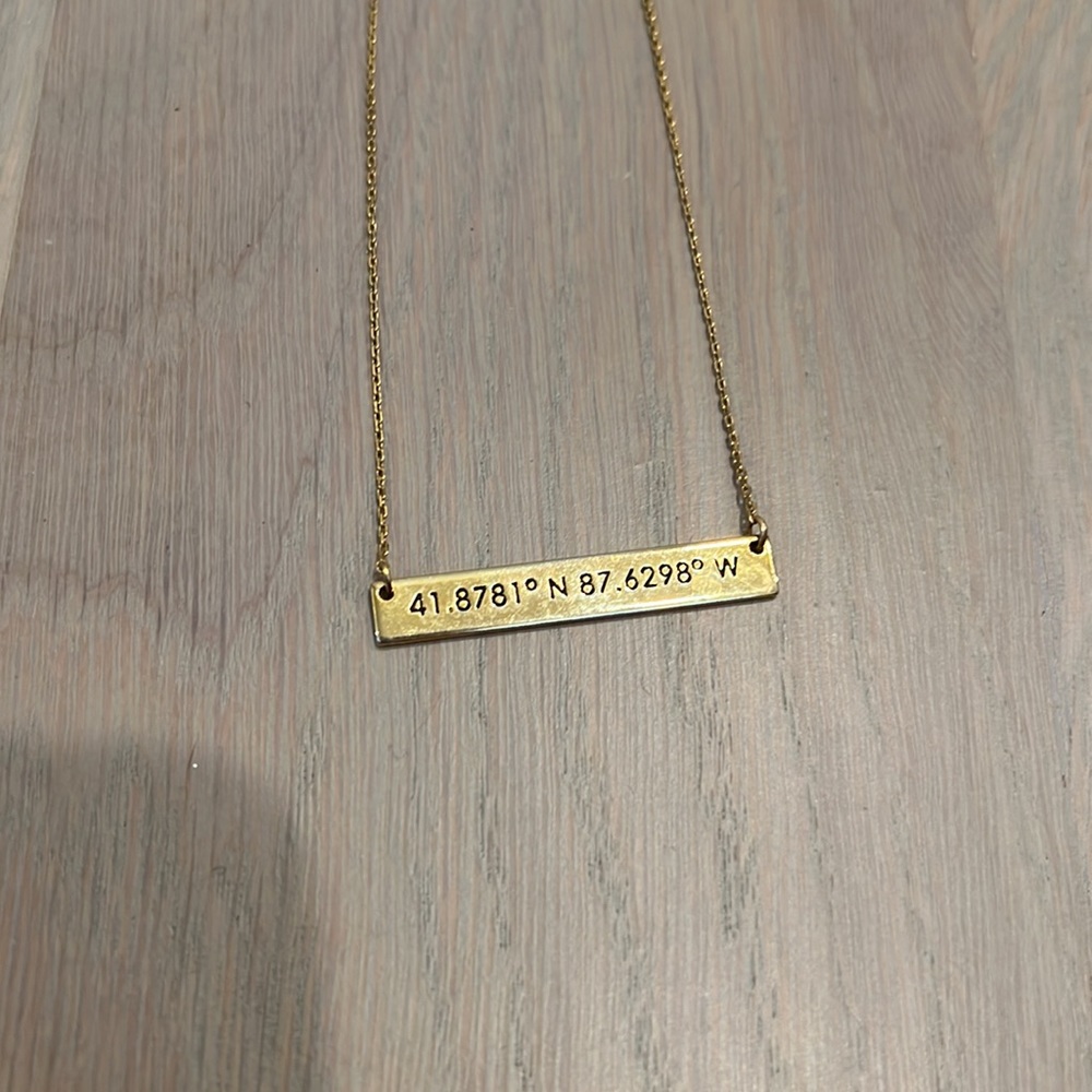 Chicago coordinates necklace